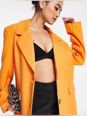 NWT ASOS Vero Moda Bright Orange Oversized Blazer